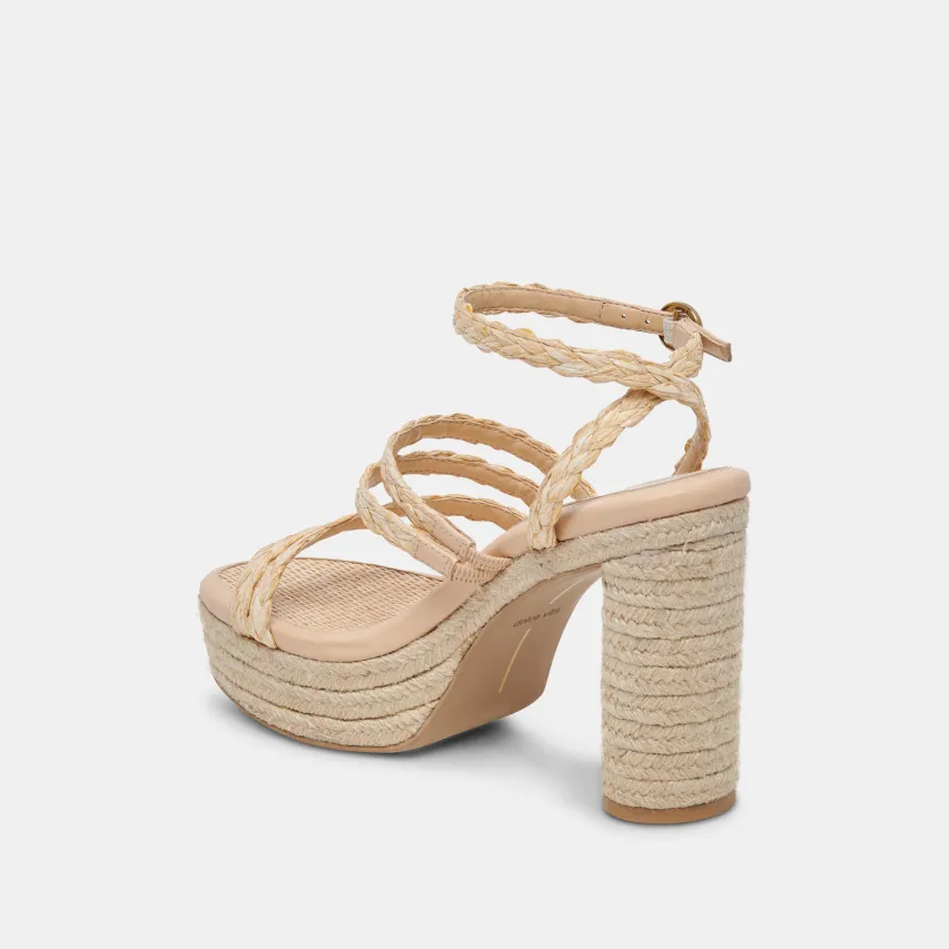 CATINA HEELS LT NATURAL RAFFIA^Dolce Vita Online
