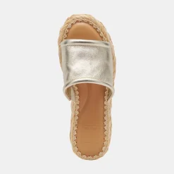 CHAVI SANDALS LIGHT GOLD METALLIC LEATHER^Dolce Vita New