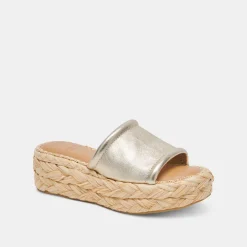 CHAVI SANDALS LIGHT GOLD METALLIC LEATHER^Dolce Vita New