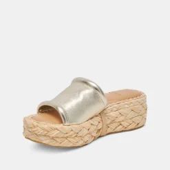 CHAVI SANDALS LIGHT GOLD METALLIC LEATHER^Dolce Vita New