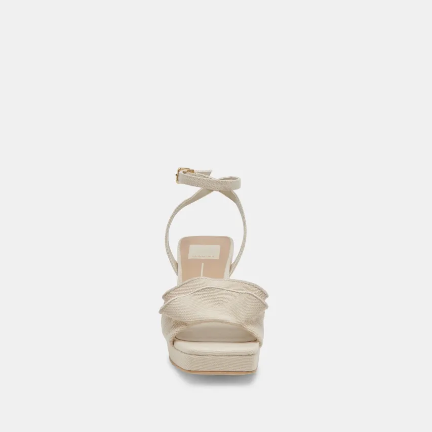 CHEER HEELS IVORY RAFFIA^Dolce Vita Online