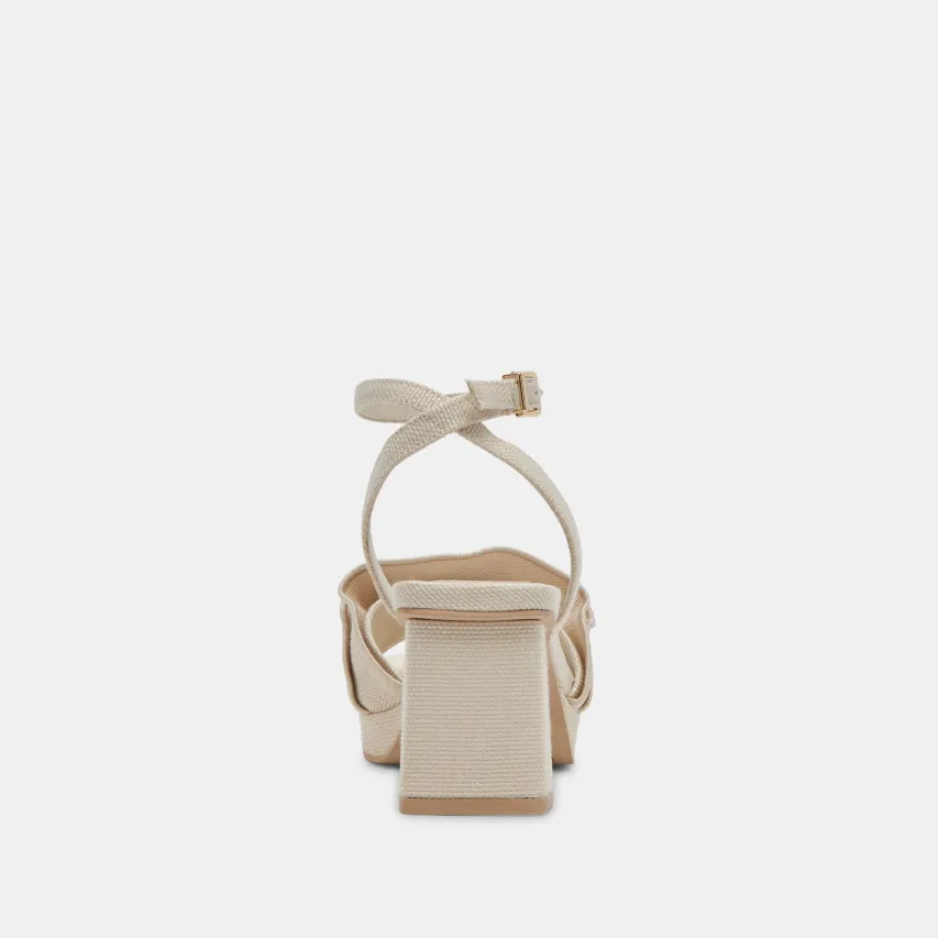 CHEER HEELS IVORY RAFFIA^Dolce Vita Online