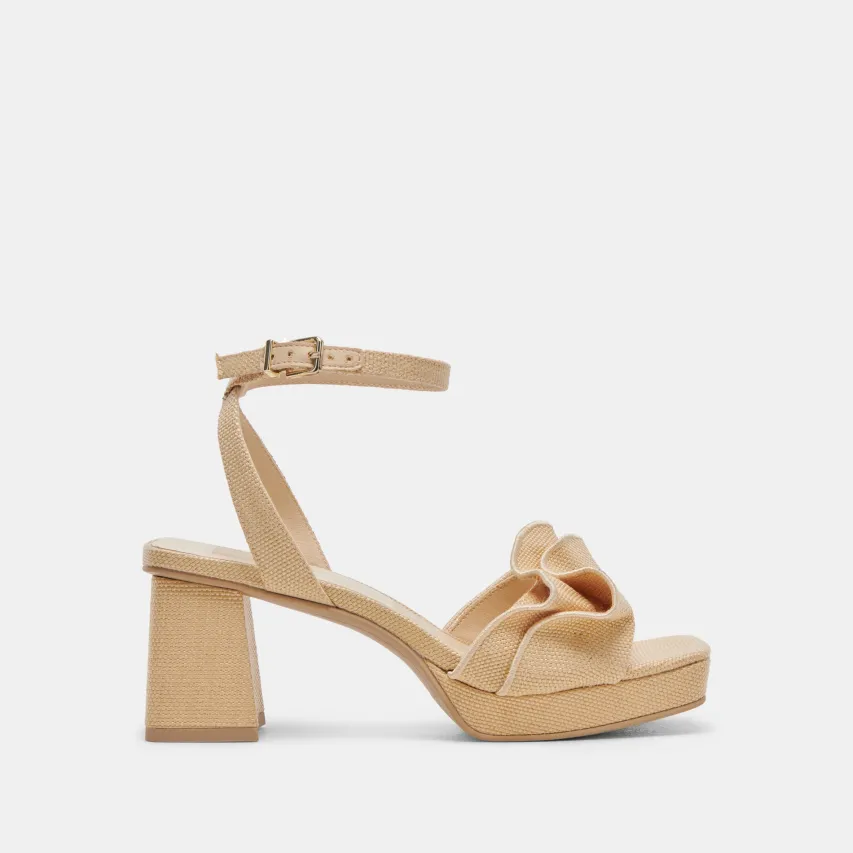 CHEER HEELS LT NATURAL RAFFIA^Dolce Vita Hot