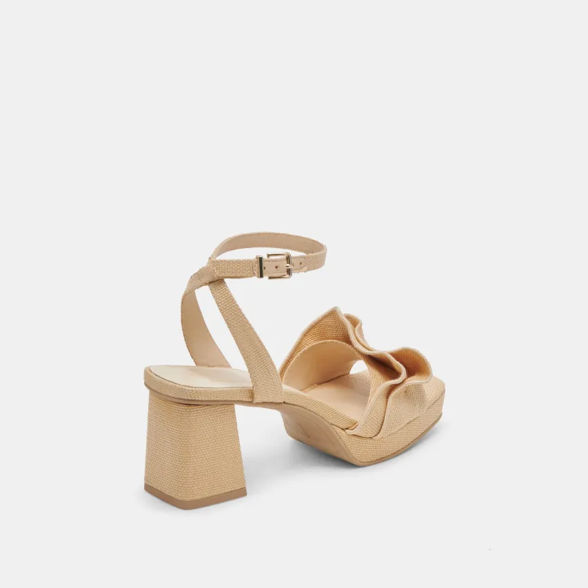 CHEER HEELS LT NATURAL RAFFIA^Dolce Vita Hot