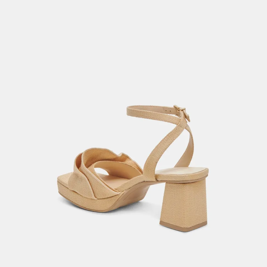 CHEER HEELS LT NATURAL RAFFIA^Dolce Vita Hot