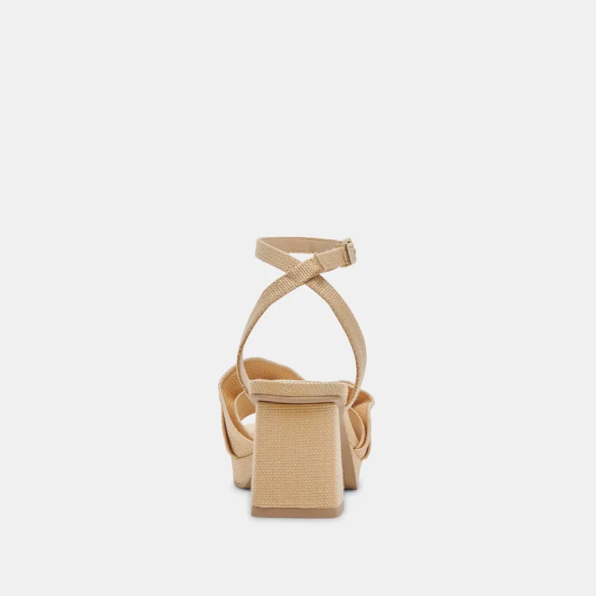 CHEER HEELS LT NATURAL RAFFIA^Dolce Vita Hot