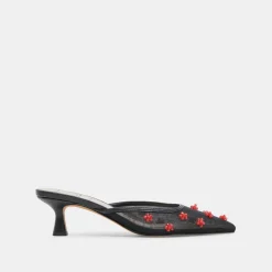 CLAIRE HEELS BLACK RED MESH^Dolce Vita Clearance