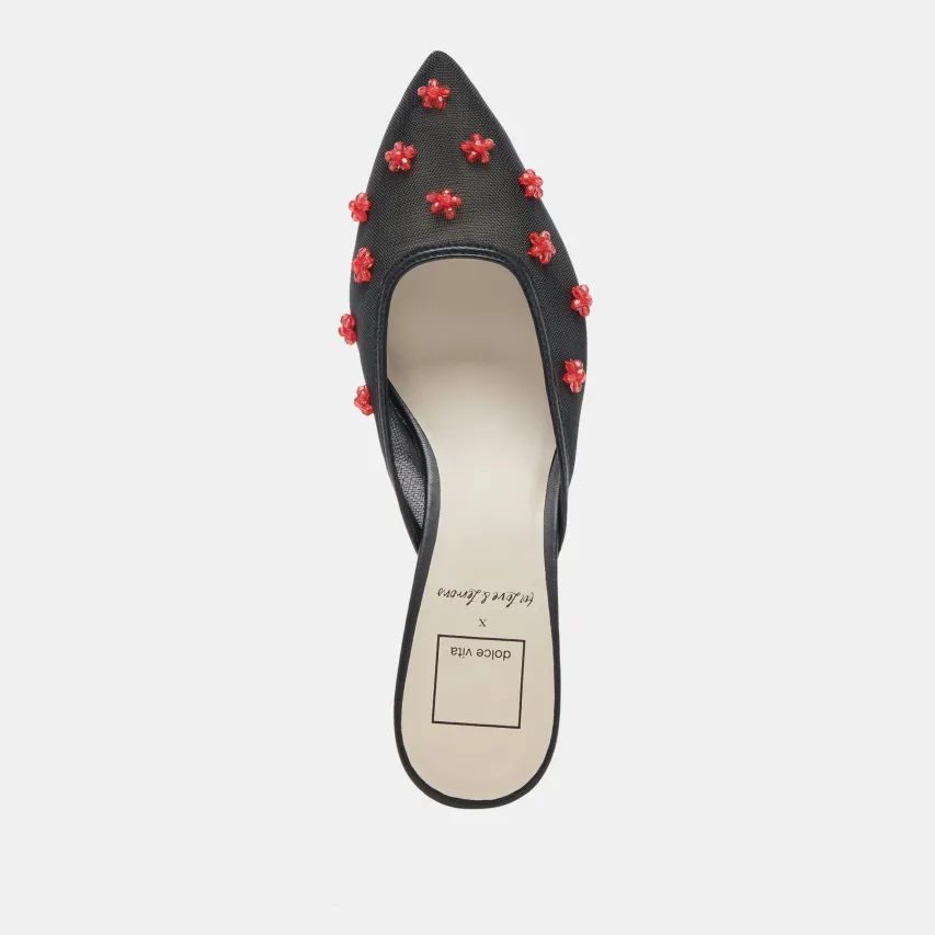 CLAIRE HEELS BLACK RED MESH^Dolce Vita Clearance