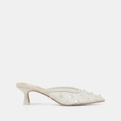 CLARA PEARL HEELS TRUE WHITE DAISY MESH^Dolce Vita New