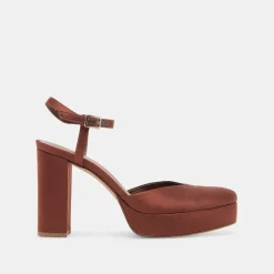 CLAUD HEELS CHOCOLATE SATIN^Dolce Vita Best
