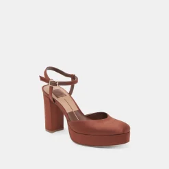 CLAUD HEELS CHOCOLATE SATIN^Dolce Vita Best