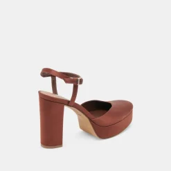 CLAUD HEELS CHOCOLATE SATIN^Dolce Vita Best