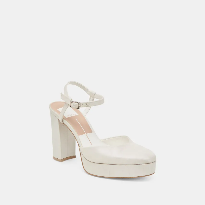 CLAUD HEELS WHITE SATIN^Dolce Vita Fashion