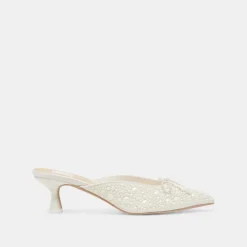 CLAYTN PEARL HEELS TRUE WHITE SATIN^Dolce Vita Hot