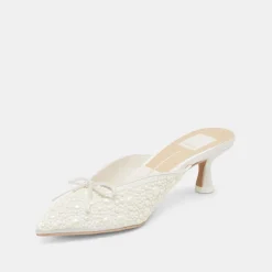 CLAYTN PEARL HEELS TRUE WHITE SATIN^Dolce Vita Hot