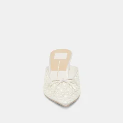 CLAYTN PEARL HEELS TRUE WHITE SATIN^Dolce Vita Hot