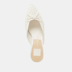 CLAYTN PEARL HEELS TRUE WHITE SATIN^Dolce Vita Hot