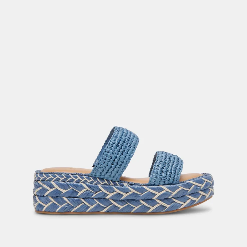 CORLA SANDALS BLUE RAFFIA^Dolce Vita Clearance