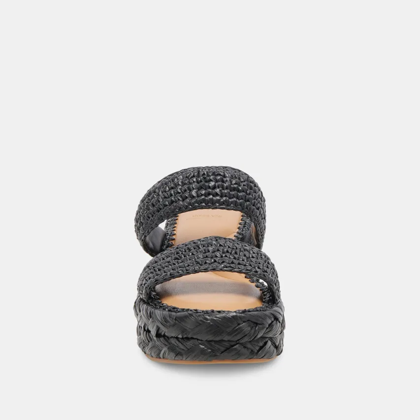 CORLA SANDALS ONYX RAFFIA^Dolce Vita Outlet