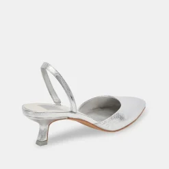 CORSA HEELS SILVER CRACKLED LEATHER^Dolce Vita Fashion