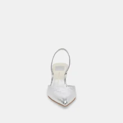 CORSA HEELS SILVER CRACKLED LEATHER^Dolce Vita Fashion