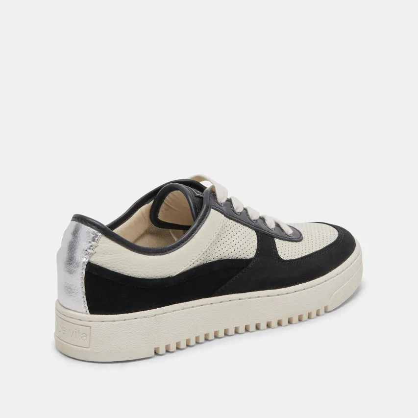 CYRIL SNEAKERS BLACK WHITE LEATHER^Dolce Vita Online