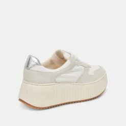DAISHA SNEAKERS WHITE SILVER NYLON^Dolce Vita New