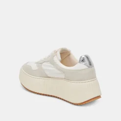 DAISHA SNEAKERS WHITE SILVER NYLON^Dolce Vita New