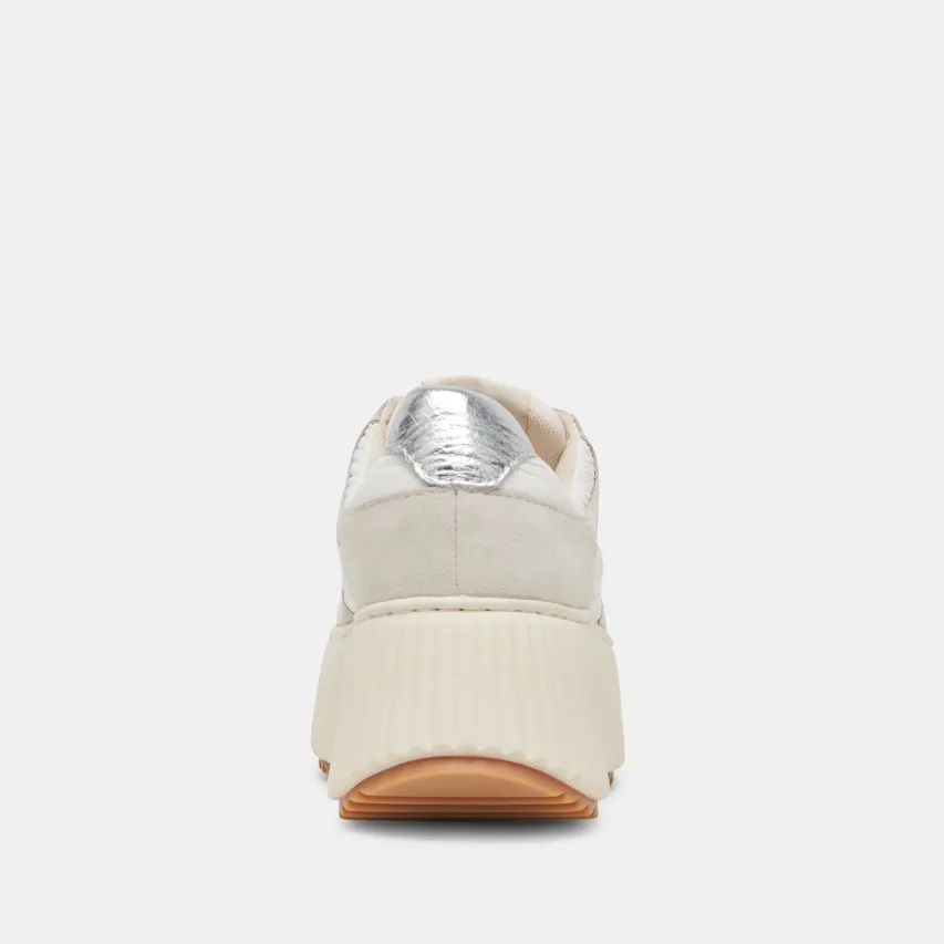 DAISHA SNEAKERS WHITE SILVER NYLON^Dolce Vita New