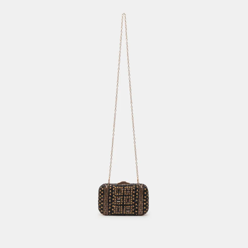 DAISY CLUTCH BLACK GOLD BEADED^Dolce Vita Outlet
