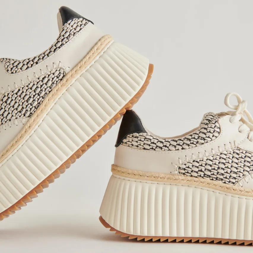 DANDI SNEAKERS BLACK NATURAL RAFFIA^Dolce Vita Online