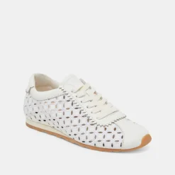 DANIE EYELET PERF SNEAKERS TRUE WHITE LEATHER^Dolce Vita Hot