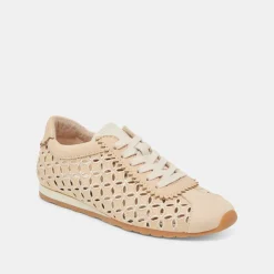 DANIE EYELET PERF SNEAKERS LT NATURAL RAFFIA^Dolce Vita Fashion