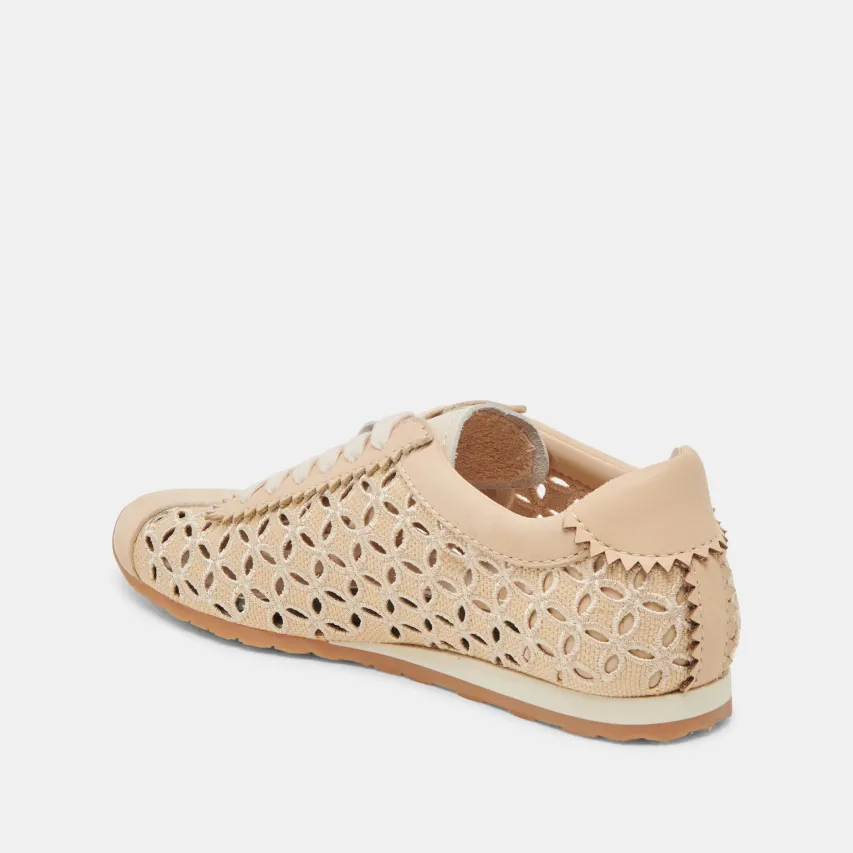 DANIE EYELET PERF SNEAKERS LT NATURAL RAFFIA^Dolce Vita Fashion