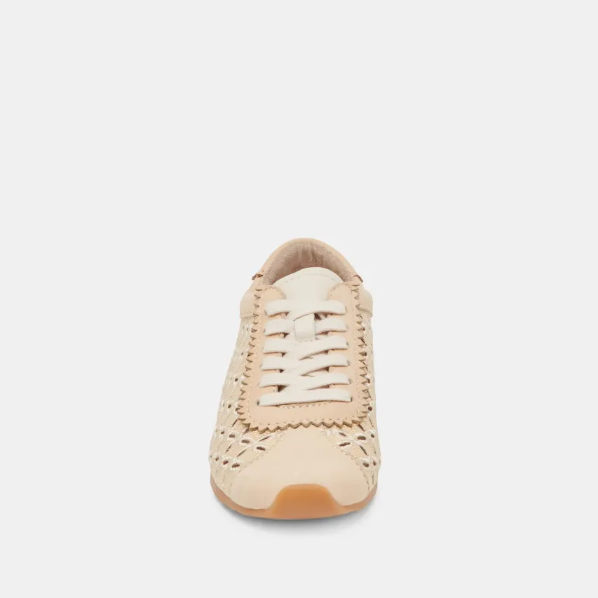 DANIE EYELET PERF SNEAKERS LT NATURAL RAFFIA^Dolce Vita Fashion