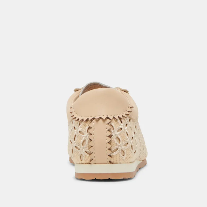DANIE EYELET PERF SNEAKERS LT NATURAL RAFFIA^Dolce Vita Fashion