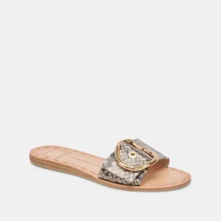 DANNA SANDALS BLACK WHITE EMBOSSED SNAKE^Dolce Vita Hot