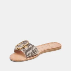 DANNA SANDALS BLACK WHITE EMBOSSED SNAKE^Dolce Vita Hot