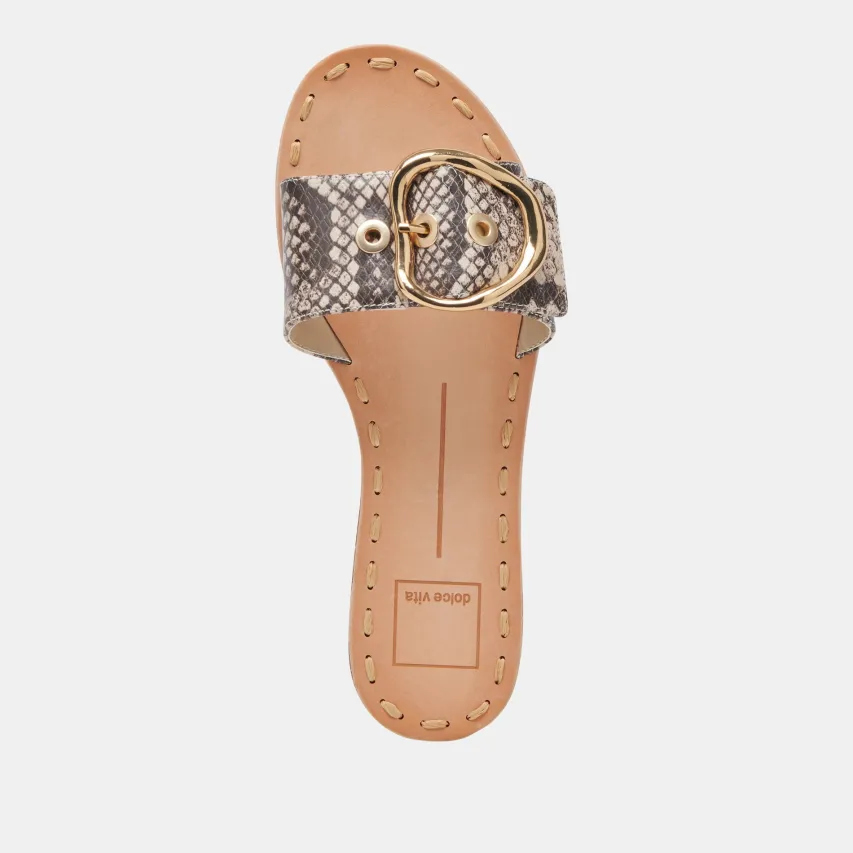 DANNA SANDALS BLACK WHITE EMBOSSED SNAKE^Dolce Vita Hot