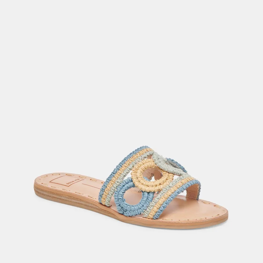 DANY SANDALS BLUE MULTI RAFFIA^Dolce Vita Online