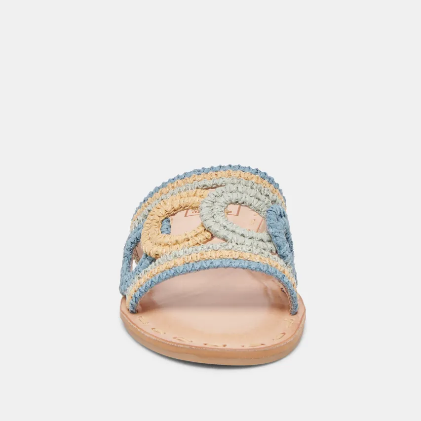 DANY SANDALS BLUE MULTI RAFFIA^Dolce Vita Online