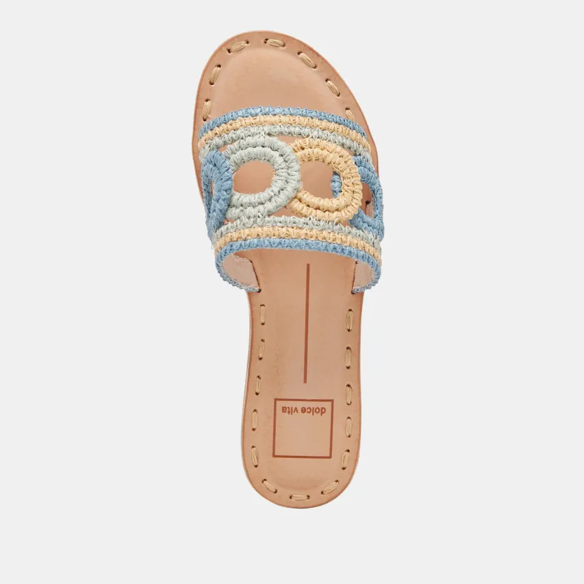 DANY SANDALS BLUE MULTI RAFFIA^Dolce Vita Online