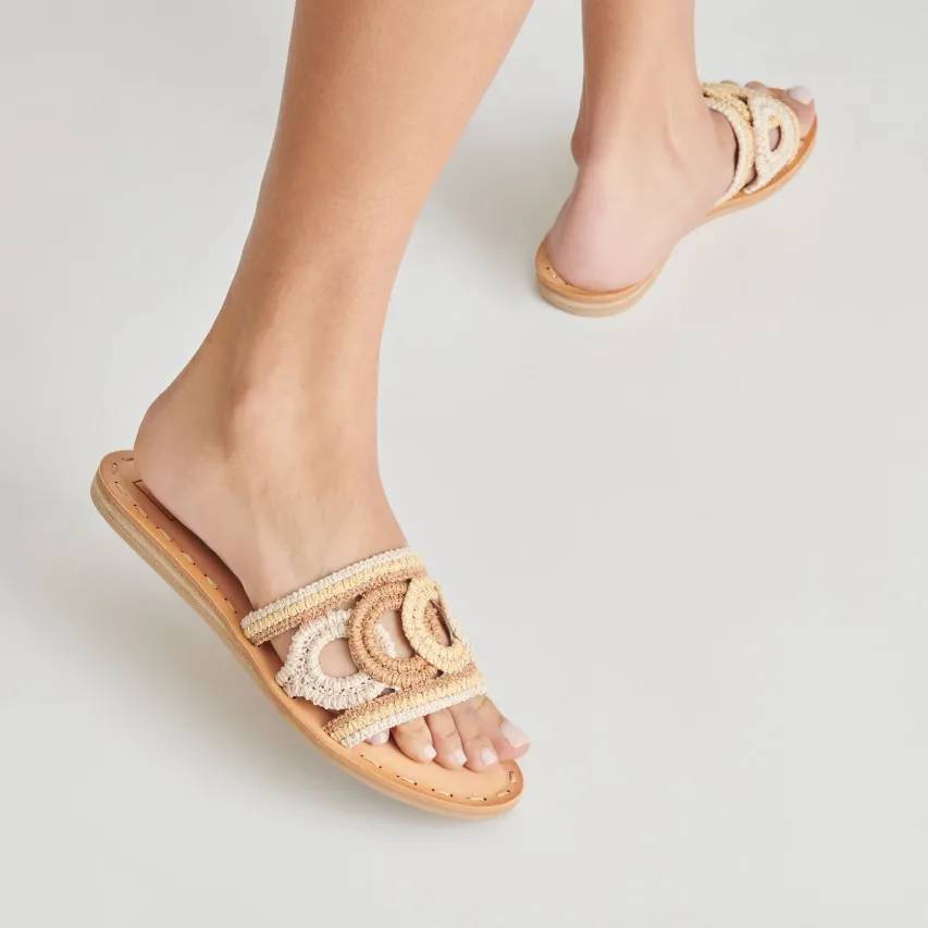 DANY SANDALS NATURAL MULTI RAFFIA^Dolce Vita New