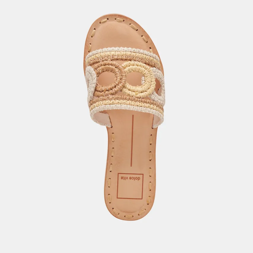 DANY SANDALS NATURAL MULTI RAFFIA^Dolce Vita New