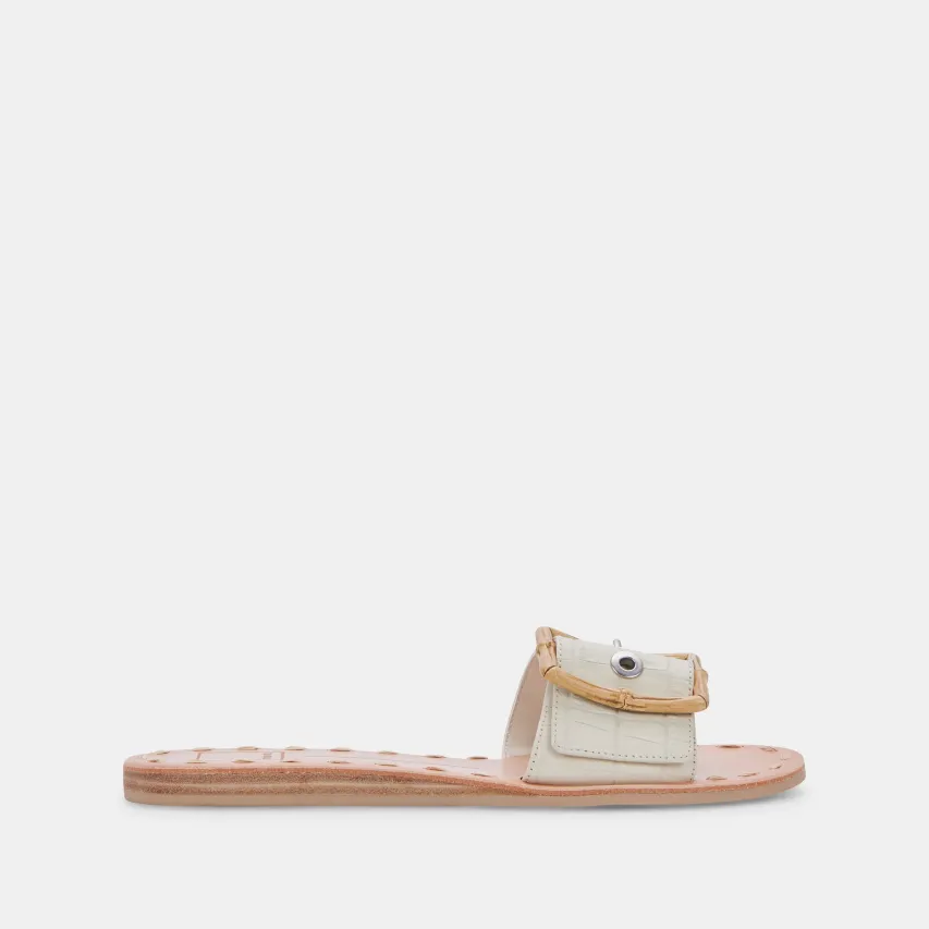 DASA SANDALS EGGSHELL EMBOSSED LEATHER^Dolce Vita Outlet