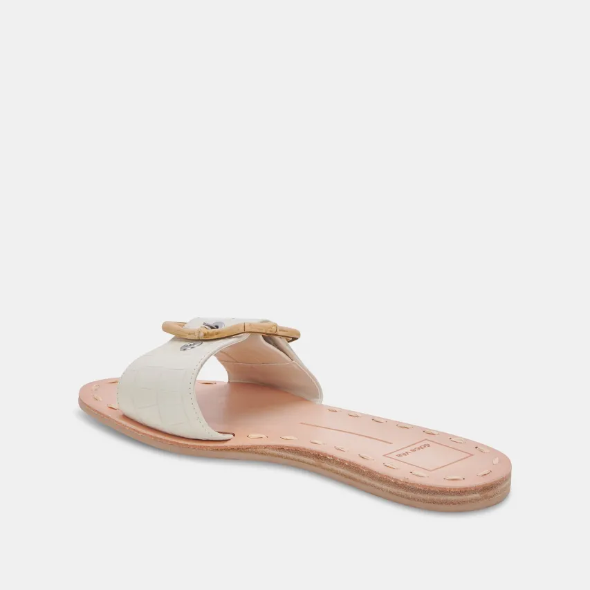 DASA SANDALS EGGSHELL EMBOSSED LEATHER^Dolce Vita Outlet