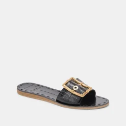 DASA SANDALS NOIR EMBOSSED LEATHER^Dolce Vita Sale