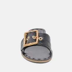 DASA SANDALS NOIR EMBOSSED LEATHER^Dolce Vita Sale