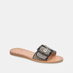 DASA WIDE SANDALS BLACK NATURAL RAFFIA^Dolce Vita Discount