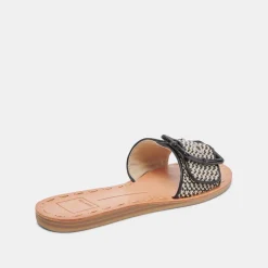 DASA WIDE SANDALS BLACK NATURAL RAFFIA^Dolce Vita Discount